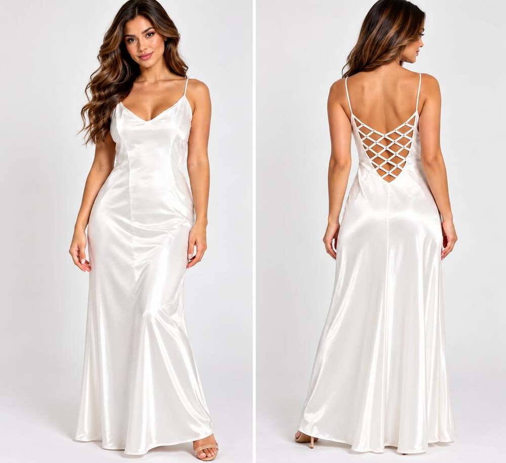 Niki By Niki Livas Maxi Dress White Satin